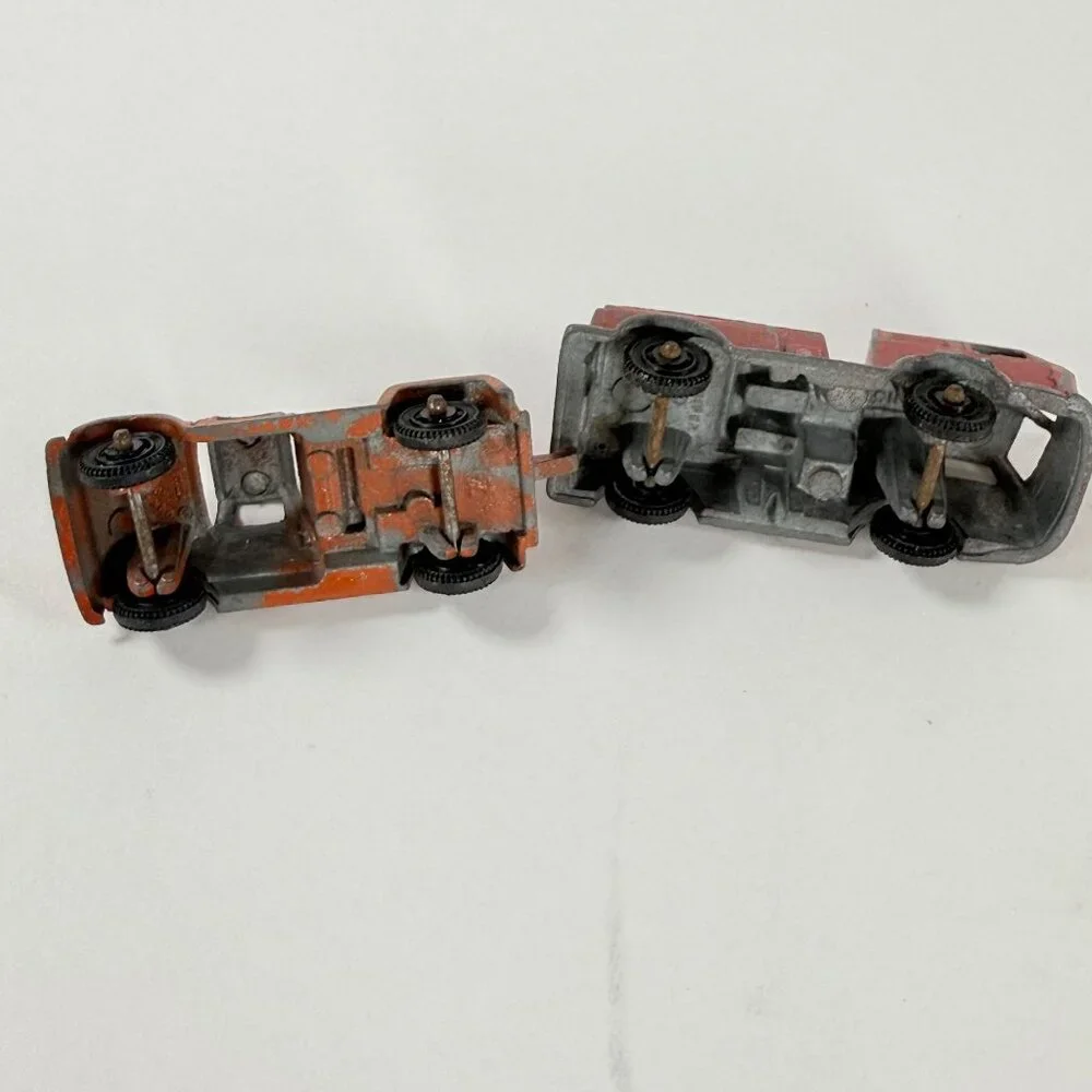 Vintage Tootsie Diecast Fire Truck Ford Wrecker & Hong Kong Road Roller 1960s